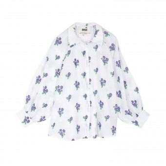 Blusenshirt "Lulu" MII COLLECTION Blumen -weiß | lila | grün- 